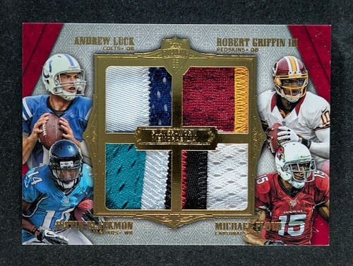 2012 Topps Supreme LUCK/BLACMON/GRIFFIN III/FLOYD 1/1 Quad Combo Relic SRQC-LGBF