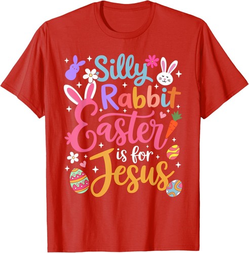 Silly Rabbit Easter Is For Jesus Religious Christian Easter T-Shirt Hoodie - Picture 8 of 12