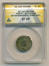 Roman Empire Philip I AD 244-249 AR Antoninianus XF45 ANACS