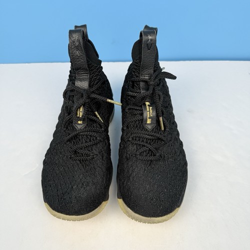 Nike LeBron 15 XV Herren Basketballschuhe schwarz metallic gold Größe 8 - Bild 6 von 16