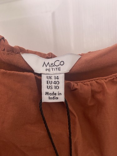 M&Co Ladies Rust Colour Top Size 14 NWT - Picture 2 of 5