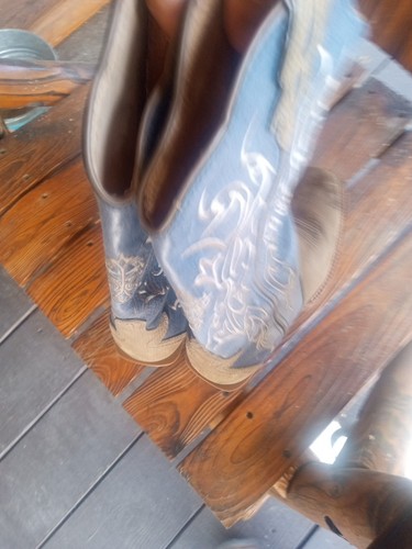 Botas Twisted X para Mujer 8.5 B Azul Marrón Cuero Western Vaquero Puntera Cuadrada Botas - Imagen 15 de 24