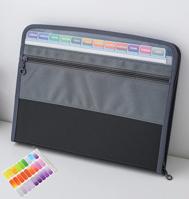 Expanding File Folder, 13 Pockets Document Organizer with Zipper, A4 Letter Size
