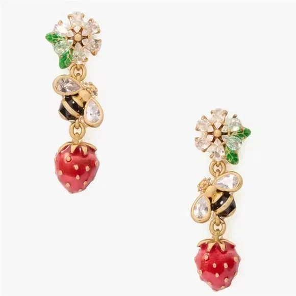 NUEVO Collar, Pendientes, Pulsera y Anillo Kate Spade Strawberry Fields Foto 3 de 4