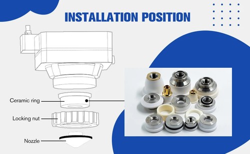Laser Ceramic Ring D28 M11 Nozzles Holder For Raytools WSX Precitec HSG HANS Cut - Picture 8 of 13