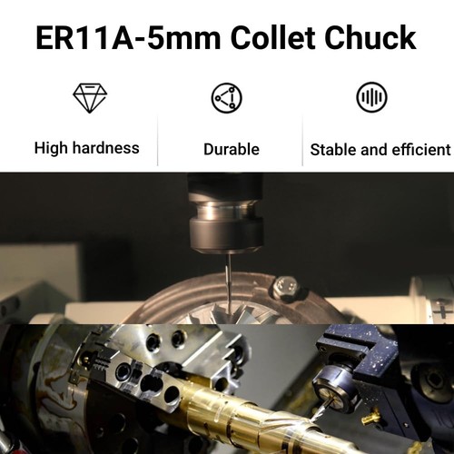 ER11A-5mm Collet CNC Milling Motor Spindle Shaft Collet Chuck, Extension Rod ... - Picture 5 of 9