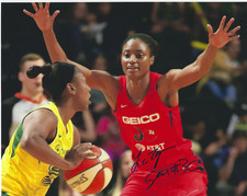 LATOYA SANDERS Signed 8 x 10 Photo WNBA Basketball WASHINGTON MYSTICS Free Ship