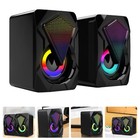 LED Stereo Bass Computer Speakers 3.5mm USB Wired Soundbar for Desktop Laptop PC