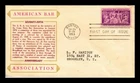 Dr Jim Stamps AMERICAN BAR ASSOCIATION 75TH ANNIVERSARY FIRST DAY OF ISSUE COVER