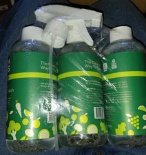 JOY Clean Boss Eat Cleaner Fruit & Veggie Natural Wash 3 Bottles + Spray Attach