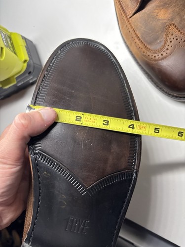 FRYE Hombres 9.5 D Marrón Cuero Encerado Zapatos (Usados 1X) Derby Zapatos de Vestir Informales - Imagen 11 de 11