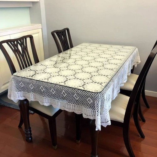 Vintage Hand Häkelspitze Tischdecke Esstischdecke Hochzeit Party Wohndeko - Bild 16 von 32