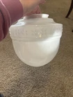 Vtg Large Round Acorn  Antique Art Deco Milk Glass Ceiling Light Globe school