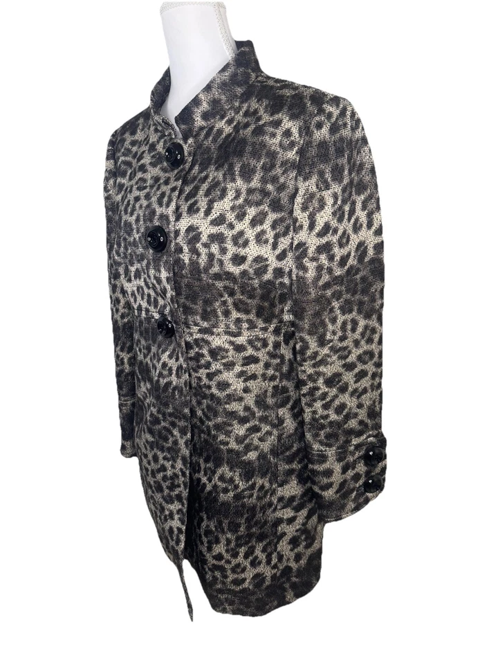 Chaqueta para mujer Carlisle talla 12 estampado de animales manga larga blazer con botones Foto 2 de 4