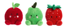 Set of 3 CHERRY, APPLE,  STRAWBERRY Palm Pals 5" Stuffed Animal Plush, Aurora