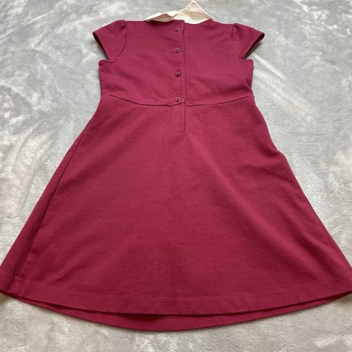 Janie and Jack Ponte Dress Girls 6 Burgundy Cap Sleeve Peter Pan Collar Wedding - Imagen 2 de 5