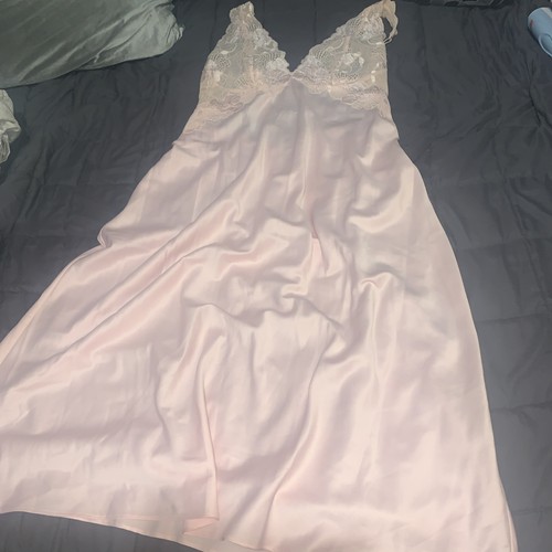 Natori Sz L Womens Pink Mesh Lace Coquette Feminine Nightgown Midis Dress - Picture 5 of 8