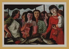 André Fougeron Parisian Women at the Market Fish Soviet Art Postcard 1970 USSR