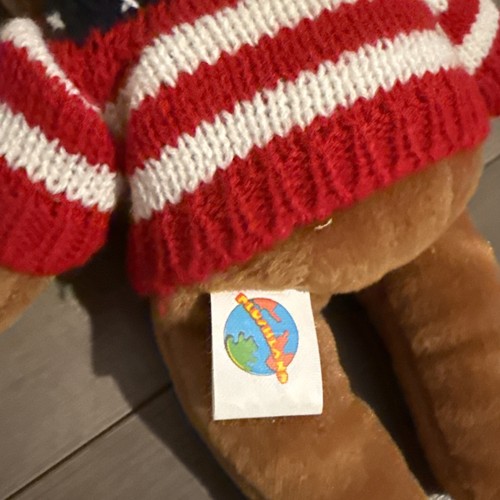 TEDDY BEAR "Justice" March of Dimes American Sweater 8" Plush Toy Stuffed Animal - Picture 5 of 7