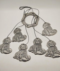 Vintage Carson Metal Dog Wind Chime Pewter 1990s Decorative Lab Puppies 17"