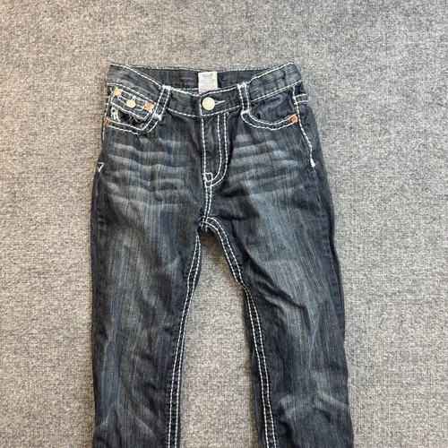 True Religion Billy Super T Jeans Boys Size 14 Blue Denim Flap Pocketed Straight - Picture 4 of 16