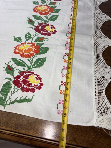 Ancient Embroidery Ukrainian national embroidered Big Beach towel 1910-1930 - Picture 6 of 6