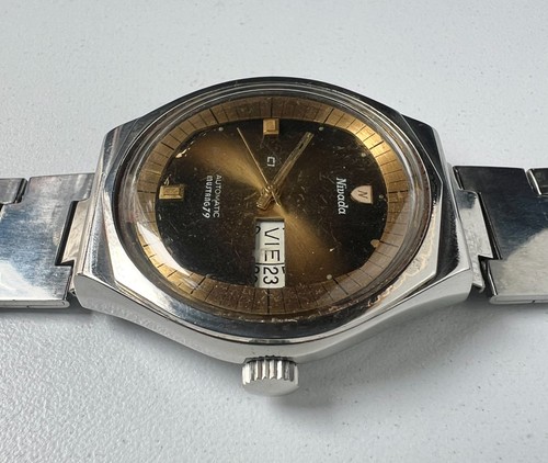 Reloj Automático Nivada Mustang 79 C1 Cal 2790-1 De Colección Para Hombre Esfera Marrón 6364 - Imagen 6 de 12