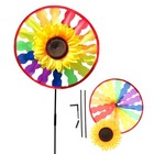 Vibrant Whirling Wind Spinner Sunflower Windmill for Outdoor Activities