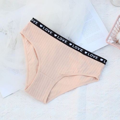 Cotton Letter Printed Briefs for Girls Low Waist Casual Underwear Solid Thin Pan - Picture 15 of 24