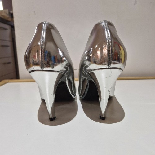 Balenciaga Broken Mirror Silver Mettalic Pointed Toe Pumps 9AU/40EU RRP $1100 - Picture 5 of 23