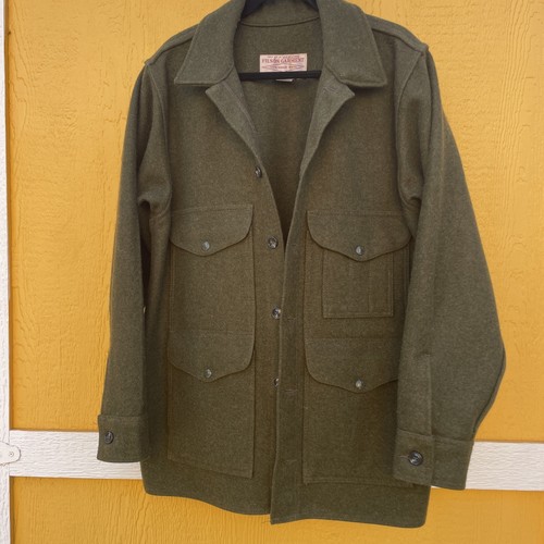 Vintage Filson Cruiser 100% Wool Jacket Coat Style 110 Green Sz. 42 Made in USA