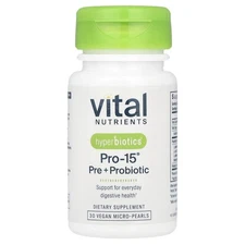 Hyperbiotics®, Pro-15®, Pre + Probiotic, 30 Vegan Micro-Pearls