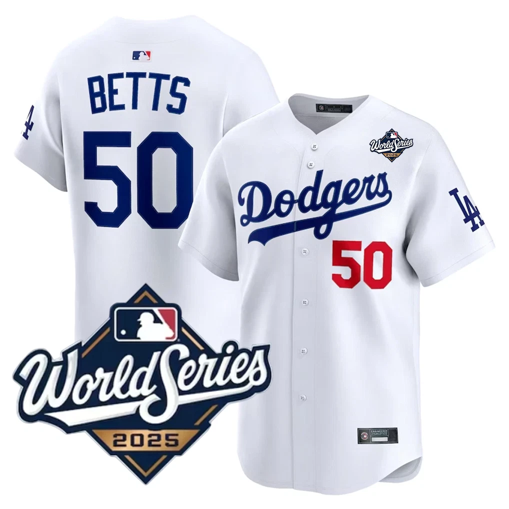 Dodgerss  Men’s #50 Mookie Betts 2025 World Series Home Replica Player Jersey