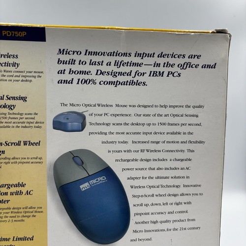 Micro Innovations RF Wireless Mouse Set PD750P Rechargeable Mouse & USB Receiver - Picture 6 of 9