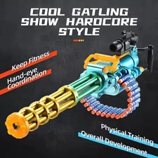 Manual & Automatic Foam Blaster Soft Bullet Gatling Gun  Shooting Game Toys