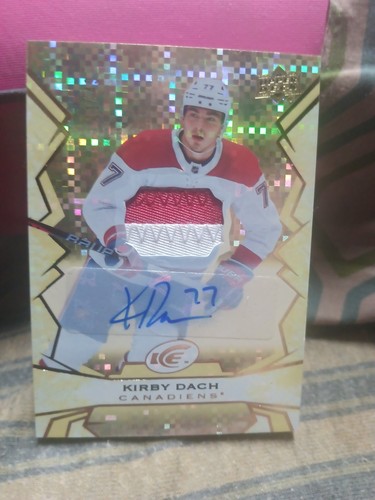 2022/23 Kirby Dach Upper Deck Ice rookie patch auto 11/49 - Picture 3 of 3