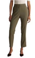 Quince Women's Size M Stretch Crepe Ankle Dress Pants Olive Green 30/30