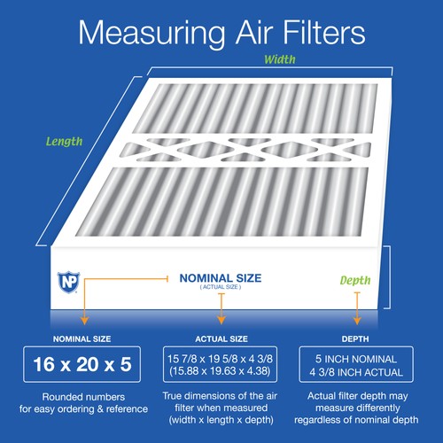 16x20x5 (4 3/8) Honeywell/Lennox Replacement MERV 12 Air Filters 2 Pack - Picture 3 of 7