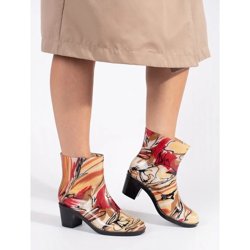 Mehrfarbige Gummistiefel mit hohem Absatz - 第 3/4 張圖片