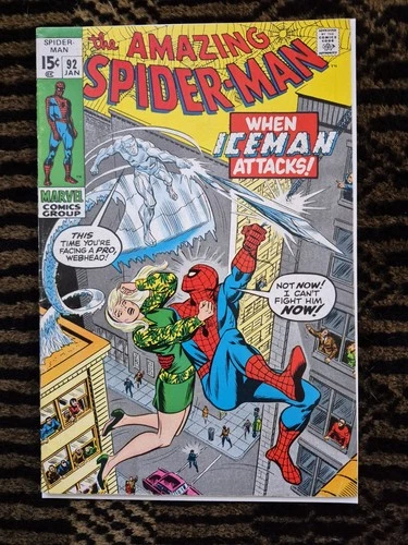 Amazing Spider-Man 92 1971 Marvel Gwen Stacy Iceman Mary Jane FN Mid Grade