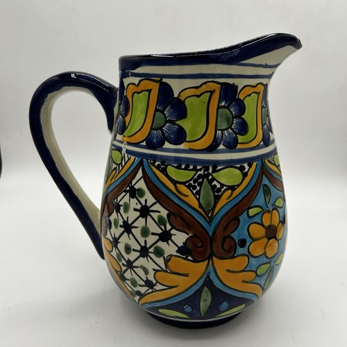 Handgefertigter Mexiko Keramik Tonala Talavera Krug handbemalt Dekor - Bild 3 von 8