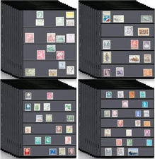 40 Sheets Stamp Album Pages Stamp Collecting Display with 9 Holes Binder Sleeves