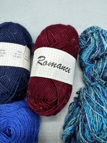 Lotto filati misti 5 matassine romanticismo forma lavaggio a mano secco piatto colori assortiti texture - Foto 4 di 8