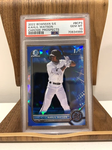 2022 Bowman Chrome Sapphire Kahlil Watson PSA 10 1st Prospect #BCP-3 Marlins Gem