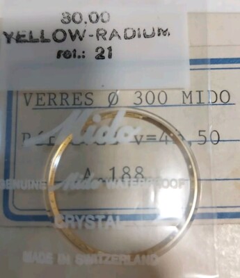 1xMido CRYSTAL 30.0m Gold ring YELLOW-RADIUM ref.21 Ref.1722 A.188 V=43,50 Origi