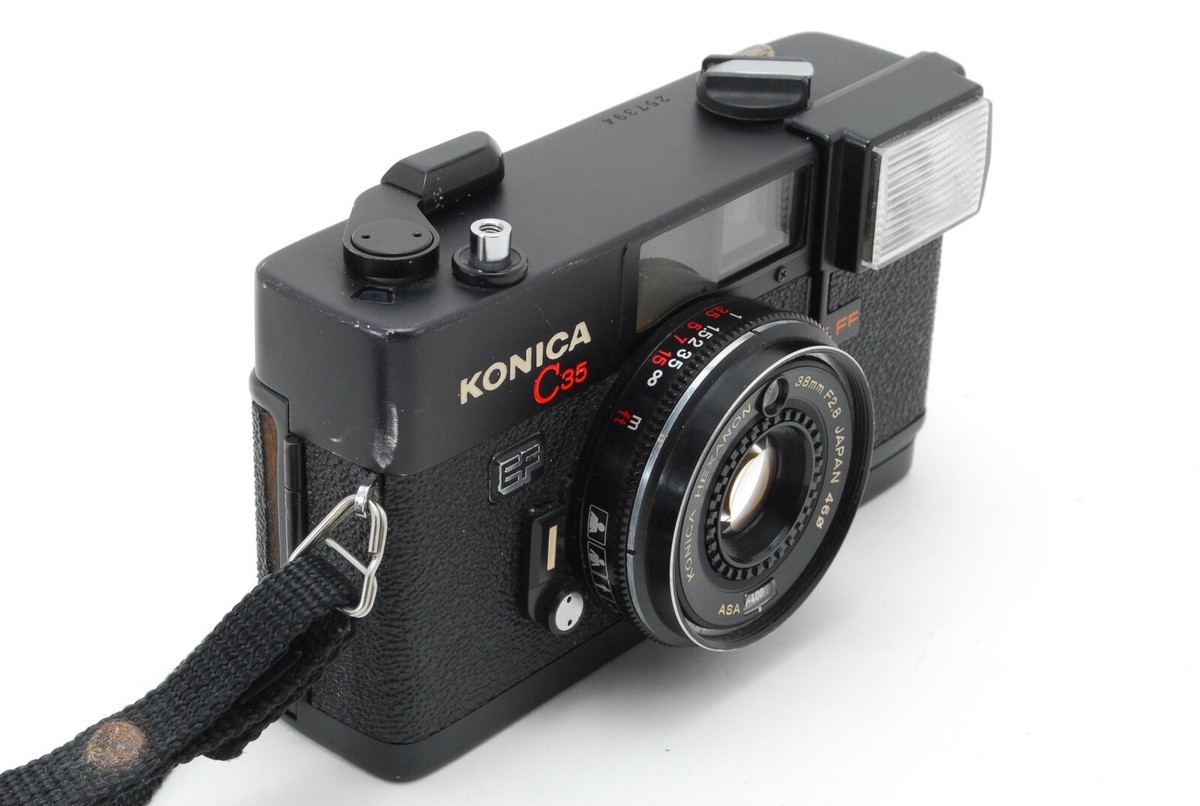 Konica C35 EF Hexanon 38mm F/2.8 Point & Shoot Camera Black
