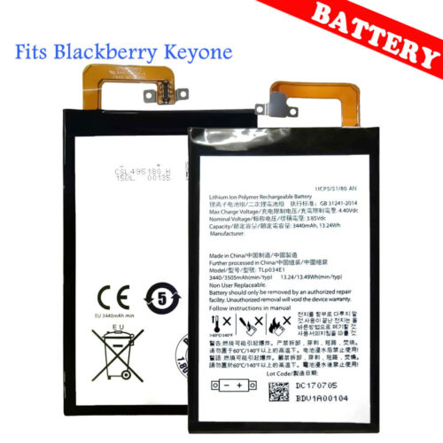 Batterie de remplacement Li-ion interne TLP034E1 pour Blackberry KeyOne 3440mAh - Photo 1/3