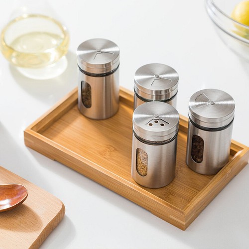 Gewürzstreuer Pfeffer Salz Edelstahl Gläser Gewürz Streuer Dosen Glas Box 12 Set - Bild 6 von 10