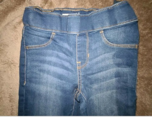Girl's elastic waist pull on so... cotton blend blue skinny jeans size 7 - Picture 5 of 6