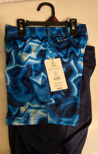 Athletic Works Size S 6/7 Boys 2-Pack Shorts with Pockets BLUE THRILL/BLUE COVE